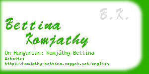 bettina komjathy business card