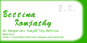 bettina komjathy business card